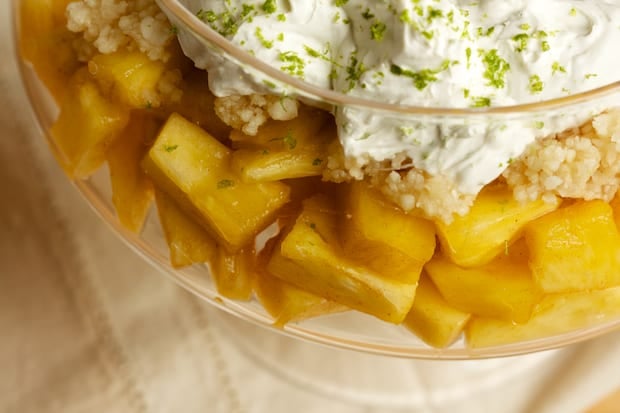 Fresh Pineapple Crisp with Coconut Whipped Cream