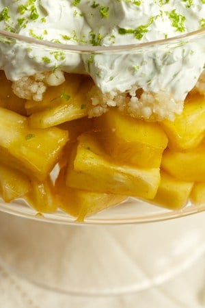 Fresh Pineapple Crisp with Coconut Whipped Cream