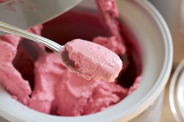 Raspberry Almond Ice Cream