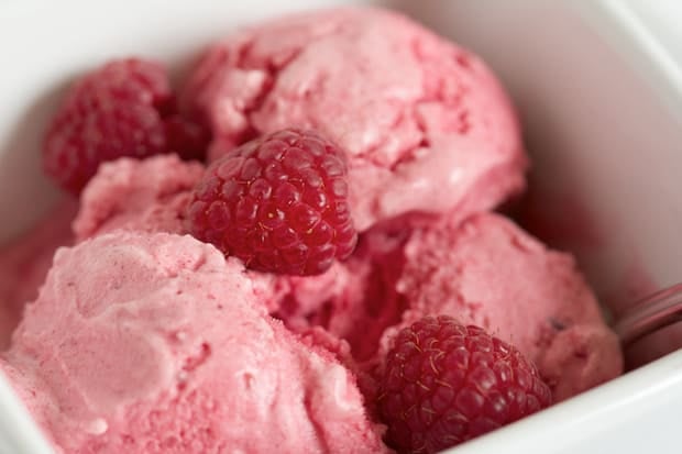 Raspberry Almond Ice Cream