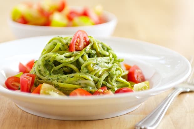 Cilantro Pesto over Zucchini Noodles | Get Inspired Everyday! 