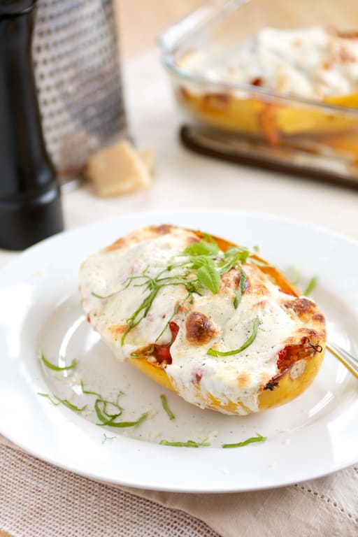 Margherita Spaghetti Squash Boats | Get Inspired Everyday! 