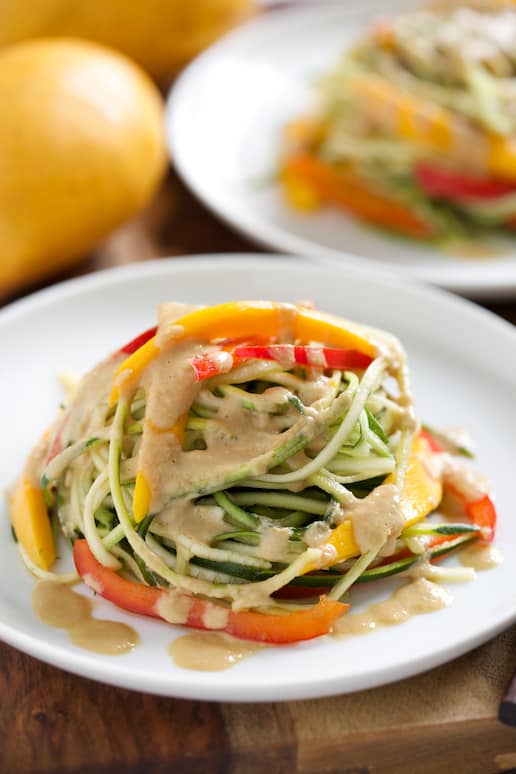 Mango Veggie Noodle Bowls with Creamy Ginger Dressing | Get Inspired Everyday! 