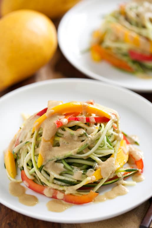 Mango Veggie Noodle Bowls with Creamy Ginger Dressing | Get Inspired Everyday!