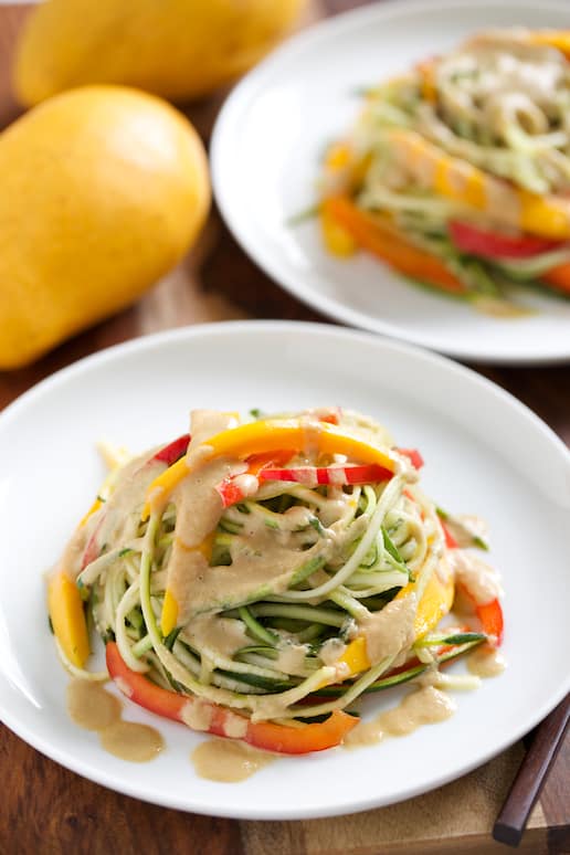 Mango Veggie Noodle Bowls with Creamy Ginger Dressing | Get Inspired Everyday! 