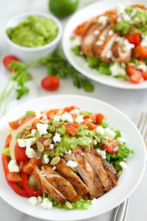 Grilled Chicken Fajita Salad with Guacamole Dressing | Get Inspired Everyday! 