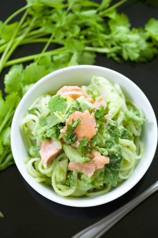 Rice Noodle Bowls with Avocado Dressing and Bok Choy | Get Inspired Everyday! 