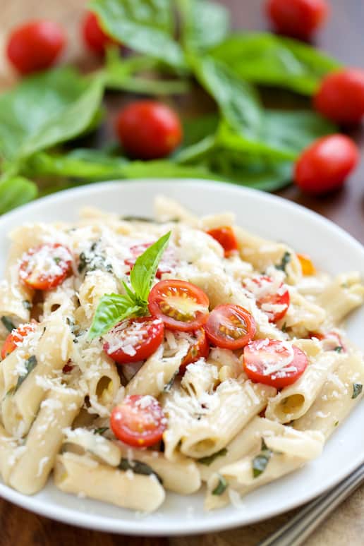 Summertime Penne with Fresh Corn, Tomatoes, and Basil