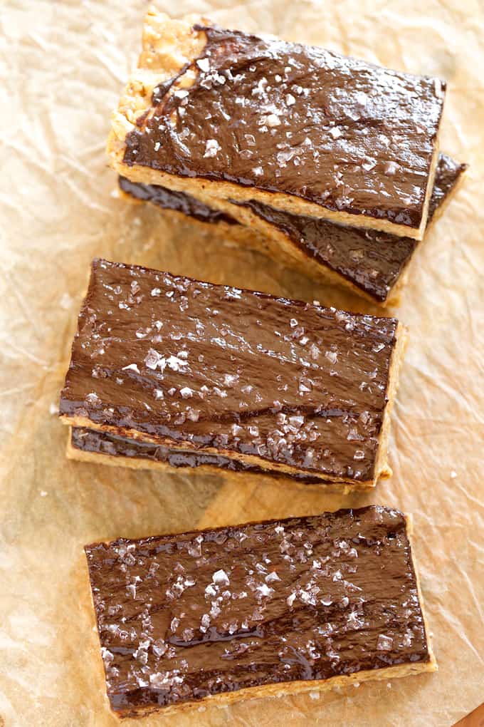 Peanut Butter Granola Bars with Salted Chocolate Frosting | Get Inspired Everyday! 