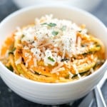 Creamy Roasted Red Pepper Zucchini Noodles | Get Inspired Everyday!
