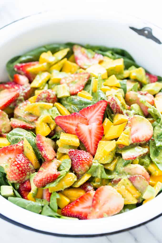 Strawberry Mango Spinach Salad | Get Inspired Everyday!
