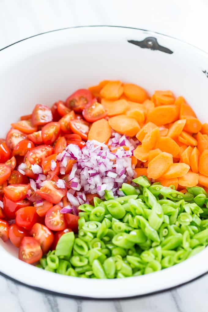 Farmer's Market Chopped Salad with Basil Honey Mustard Dressing | Get Inspired Everyday!