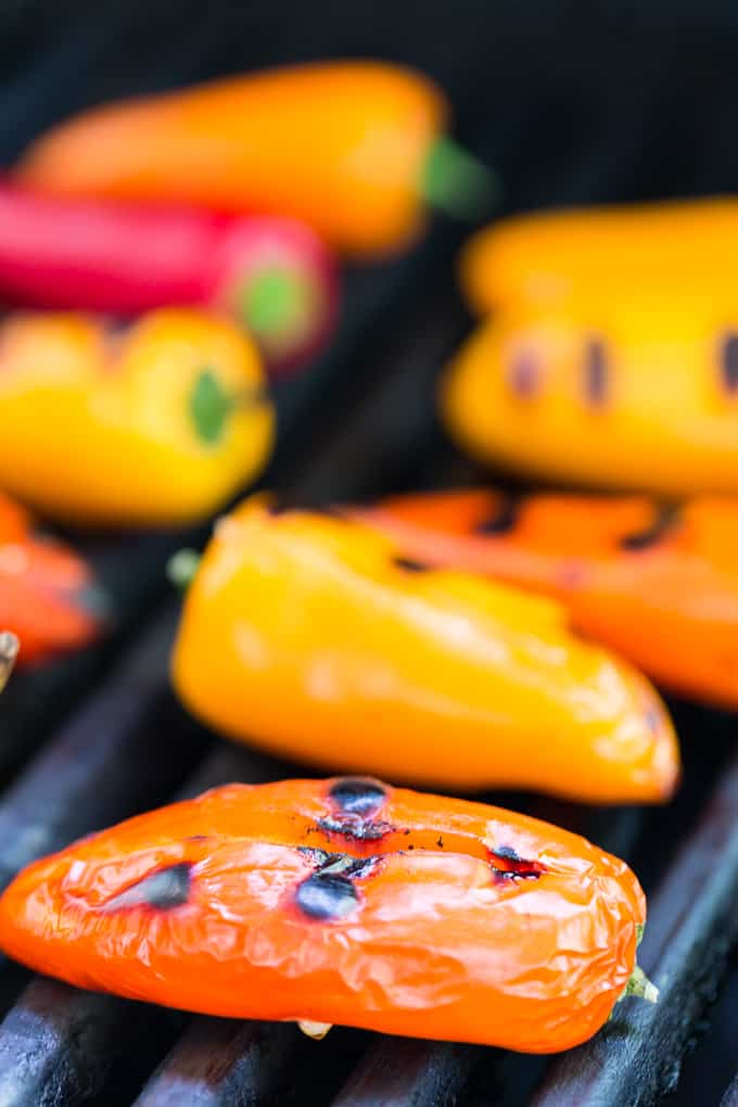 Grilled Sweet Peppers Stuffed with Herbed Goat Cheese | Get Inspired Everyday!