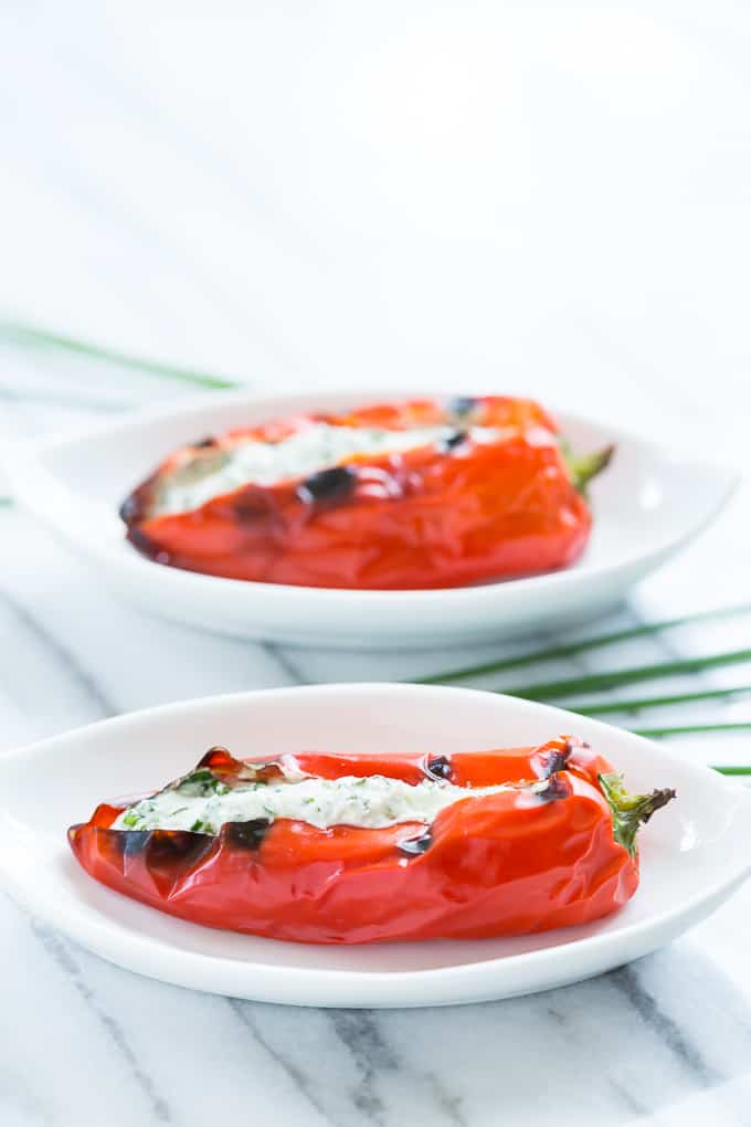 Grilled Sweet Peppers Stuffed with Herbed Goat Cheese | Get Inspired Everyday!