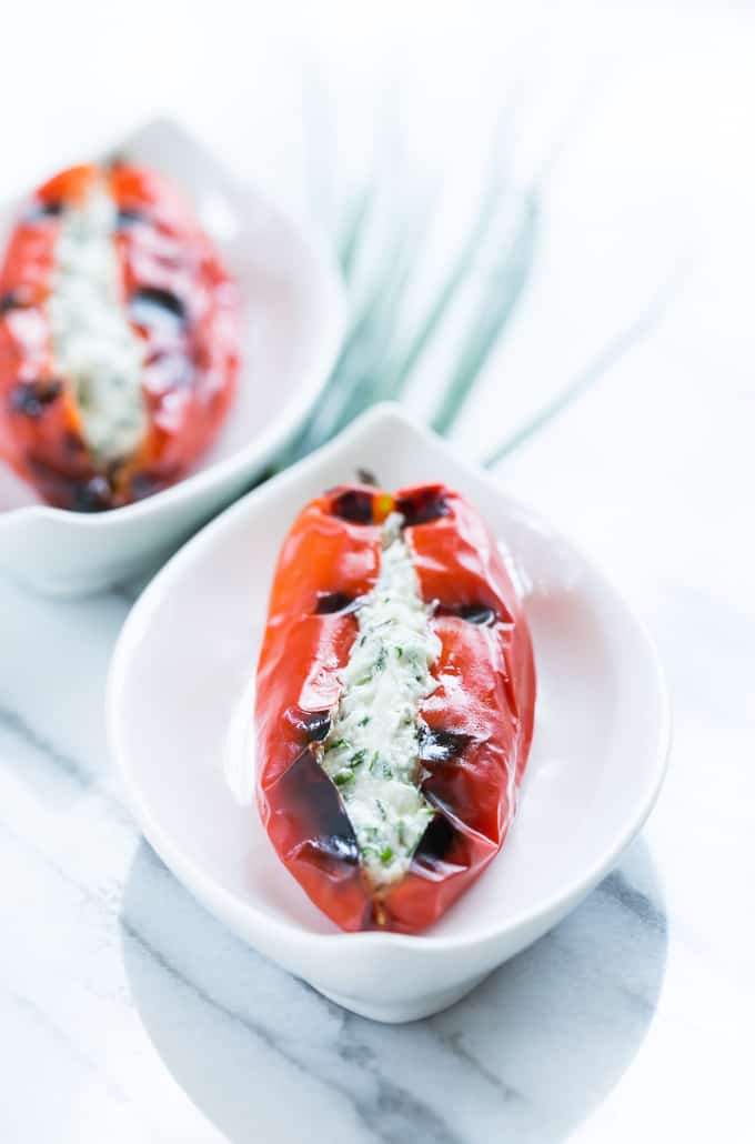 Grilled Sweet Peppers Stuffed with Herbed Goat Cheese | Get Inspired Everyday!