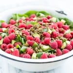 Raspberry Spinach Salad with Caramelized Garam Masala Pumpkin Seeds | Get Inspired Everyday!