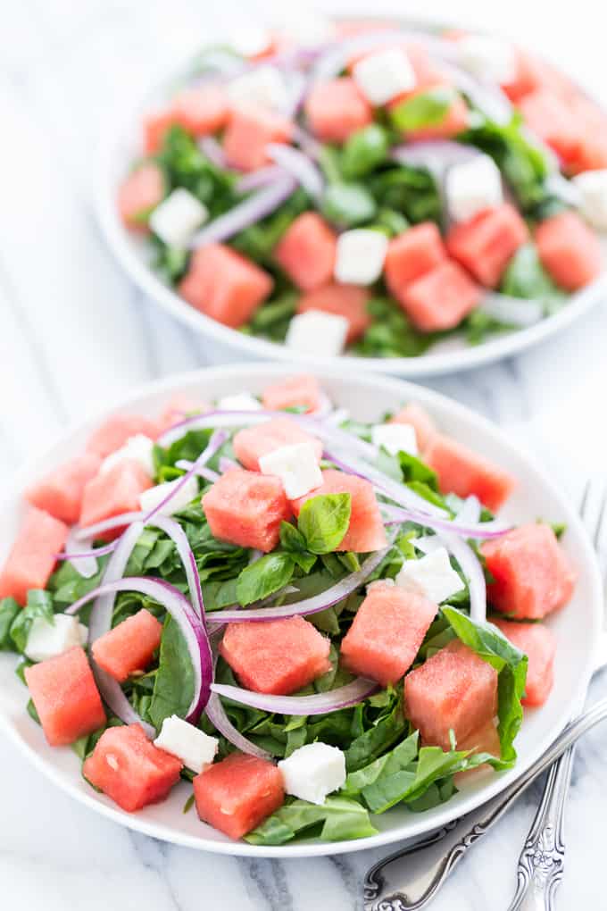 Watermelon Feta Spinach Salad | Get Inspired Everyday!
