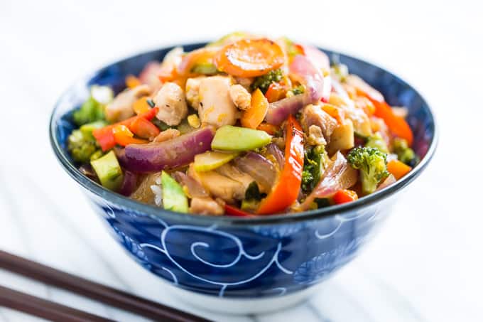 Rainbow Veggie Orange Chicken Stir Fry | Get Inspired Everyday!