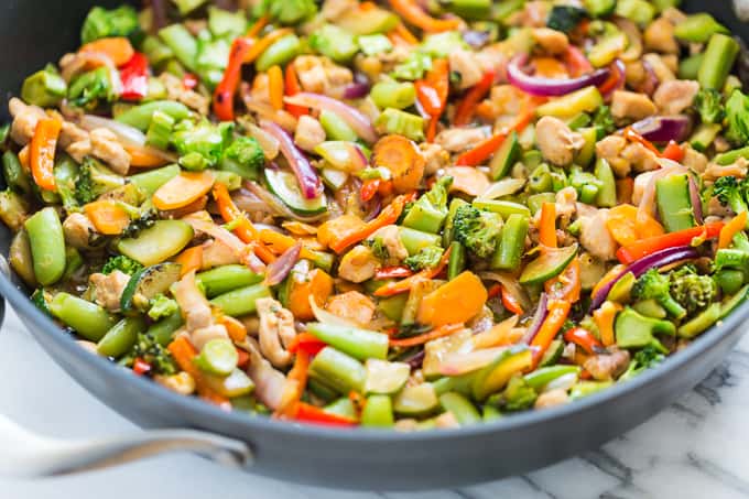 Rainbow Veggie Orange Chicken Stir Fry | Get Inspired Everyday!
