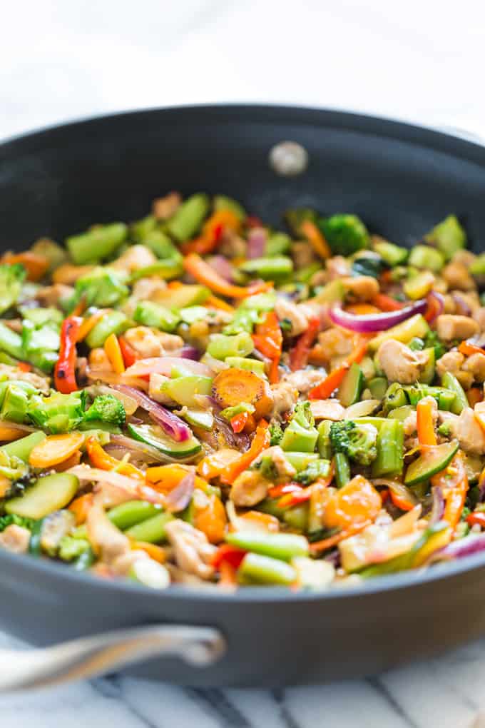 Rainbow Veggie Orange Chicken Stir Fry | Get Inspired Everyday!