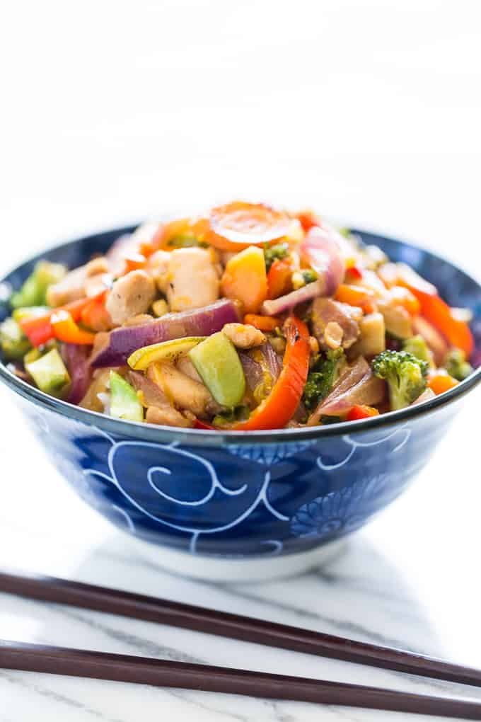 Rainbow Veggie Orange Chicken Stir Fry | Get Inspired Everyday!