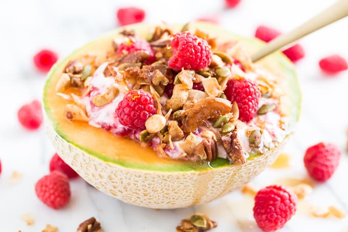 Raspberry Yogurt Cereal Bowl