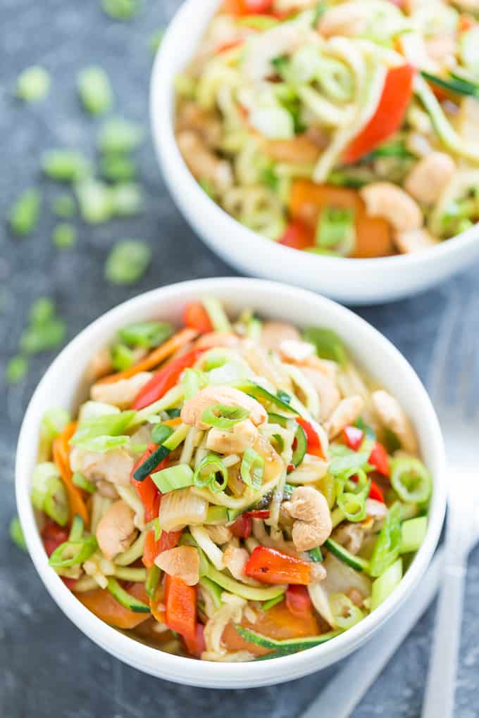 Kung Pao Chicken Zucchini Noodles | Get Inspired Everyday!