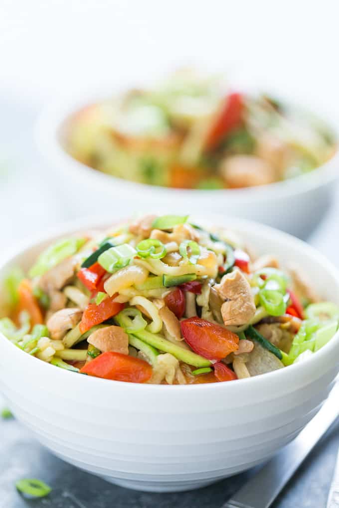 Kung Pao Chicken Zucchini Noodles | Get Inspired Everyday!