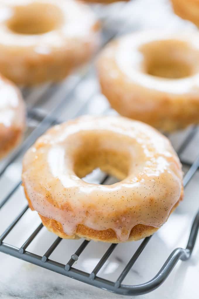 Vanilla Bean Glazed Honey Cake Doughnuts | Get Inspired Everyday!