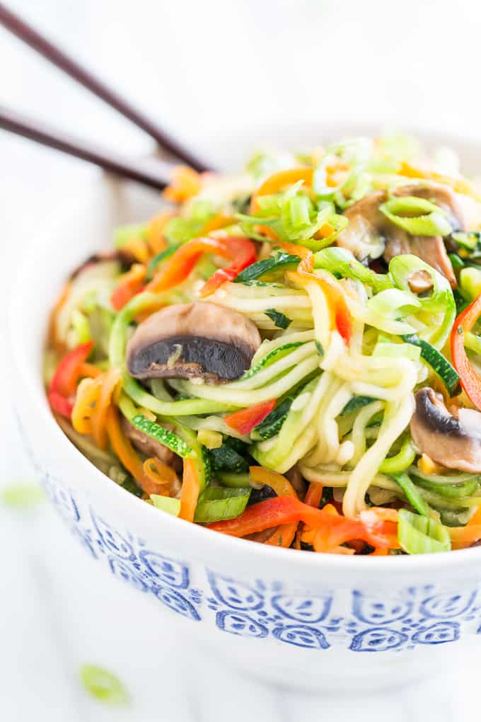 Zucchini Noodle Veggie Lo Mein | Get Inspired Everyday!