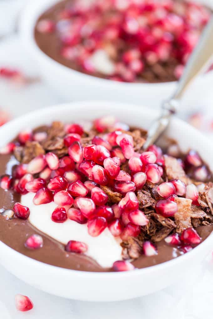 Chocolate Covered Pomegranate Acai Bowls | Get Inspired Everyday!