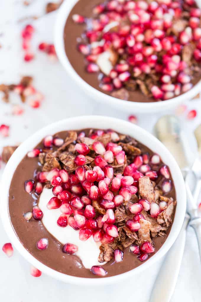 Chocolate Covered Pomegranate Acai Bowls | Get Inspired Everyday!