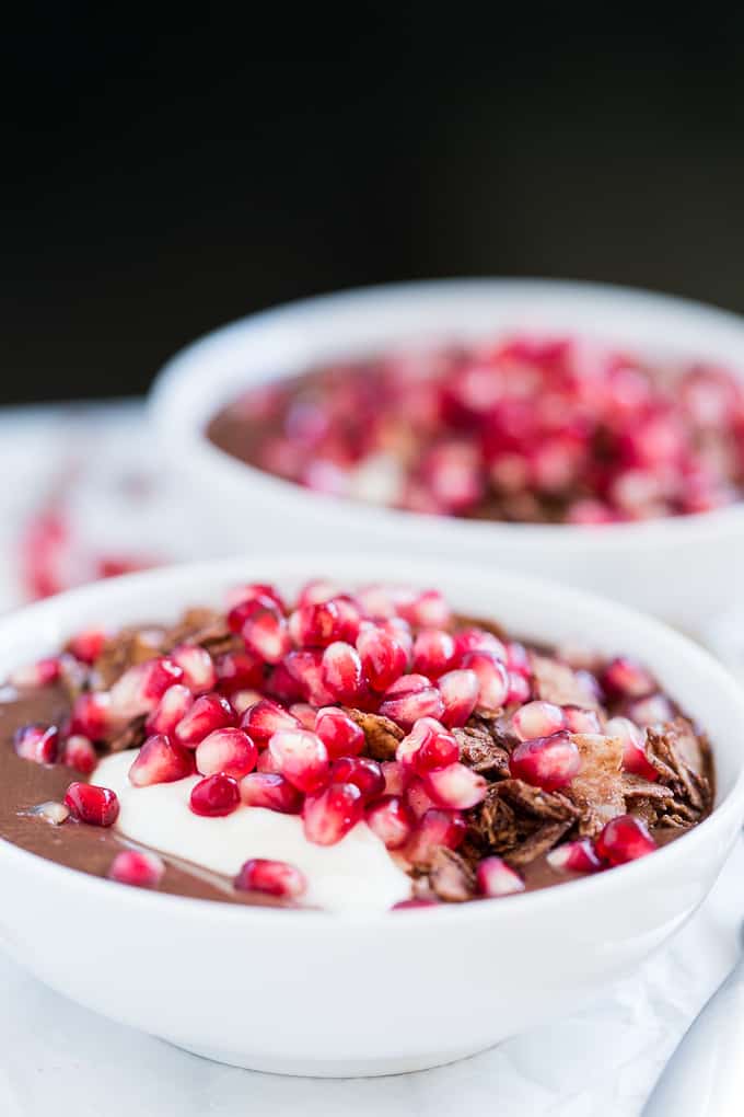 Chocolate Covered Pomegranate Acai Bowls | Get Inspired Everyday!