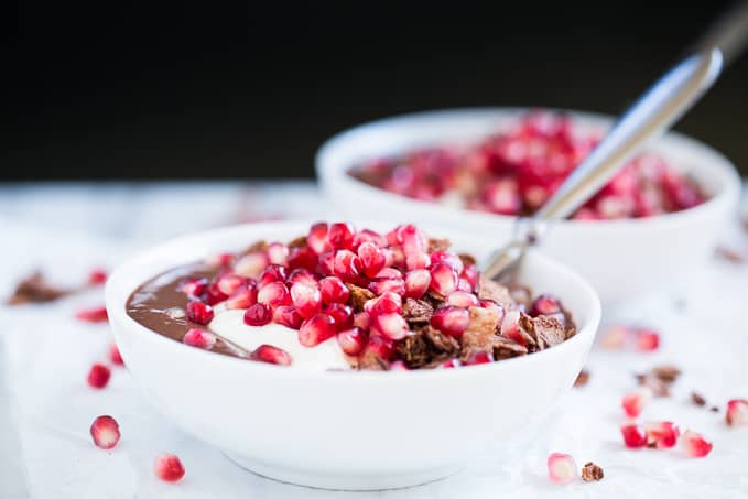 Chocolate Covered Pomegranate Acai Bowls | Get Inspired Everyday!