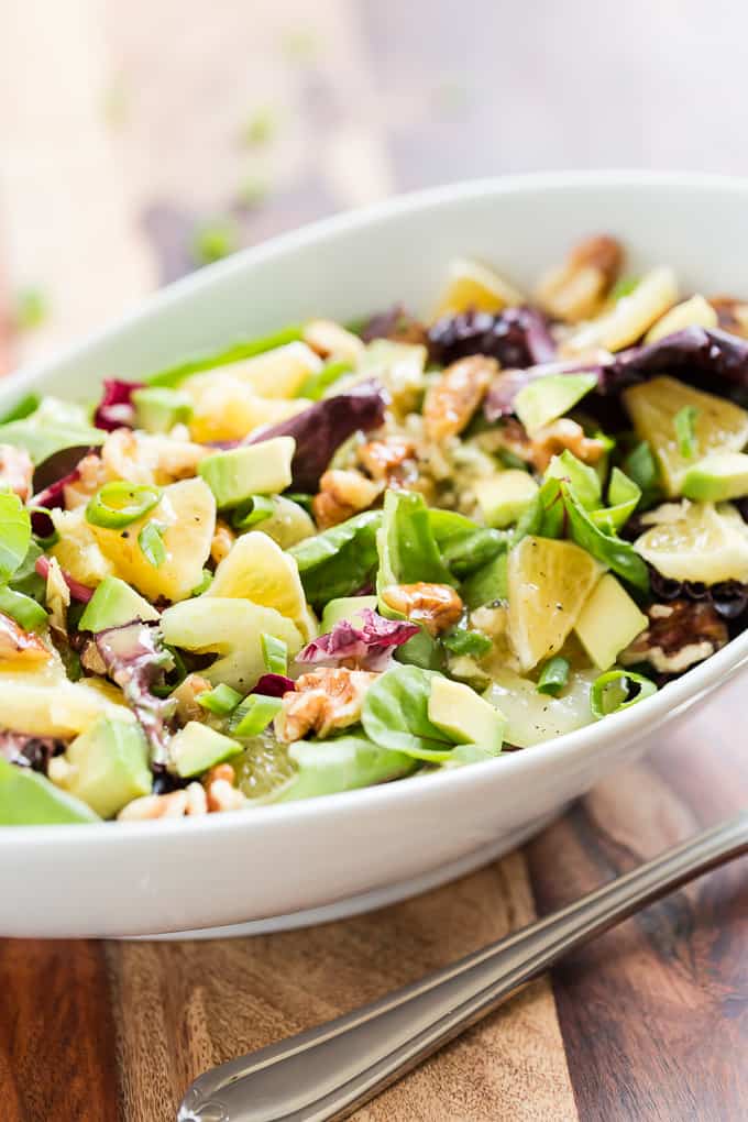 Citrus Avocado Green Salad with Lemon Garlic Vinaigrette | Get Inspired Everyday!