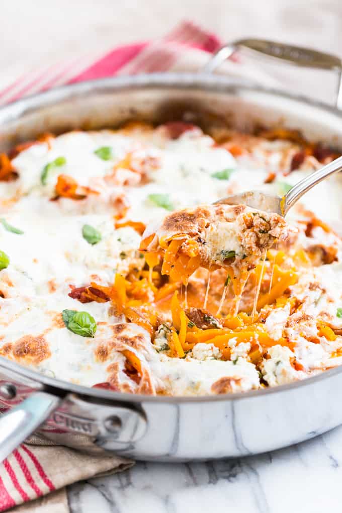 Skillet Lasagna with Butternut Noodles | Get Inspired Everyday!