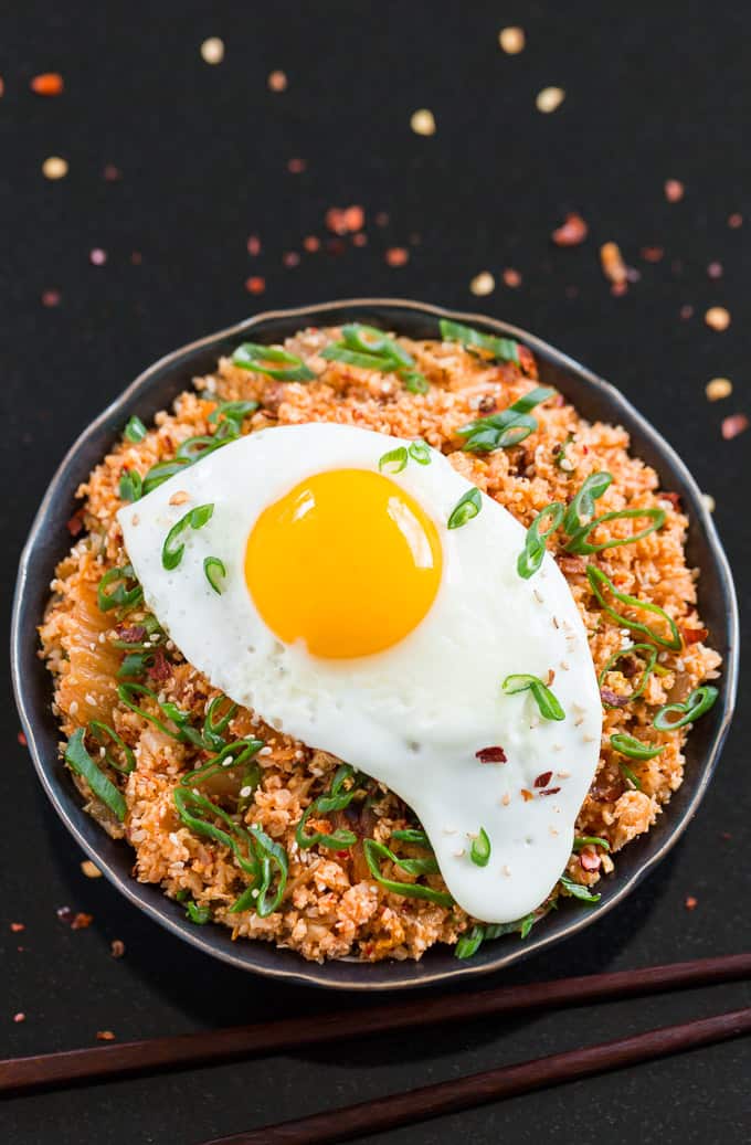 Bacon Kimchi Cauliflower Fried Rice | Get Inspired Everyday!