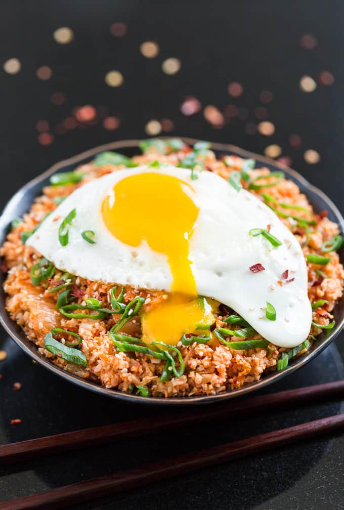 Bacon Kimchi Cauliflower Fried Rice | Get Inspired Everyday!