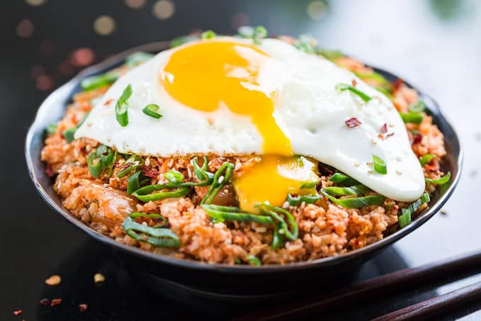 Bacon Kimchi Cauliflower Fried Rice | Get Inspired Everyday!