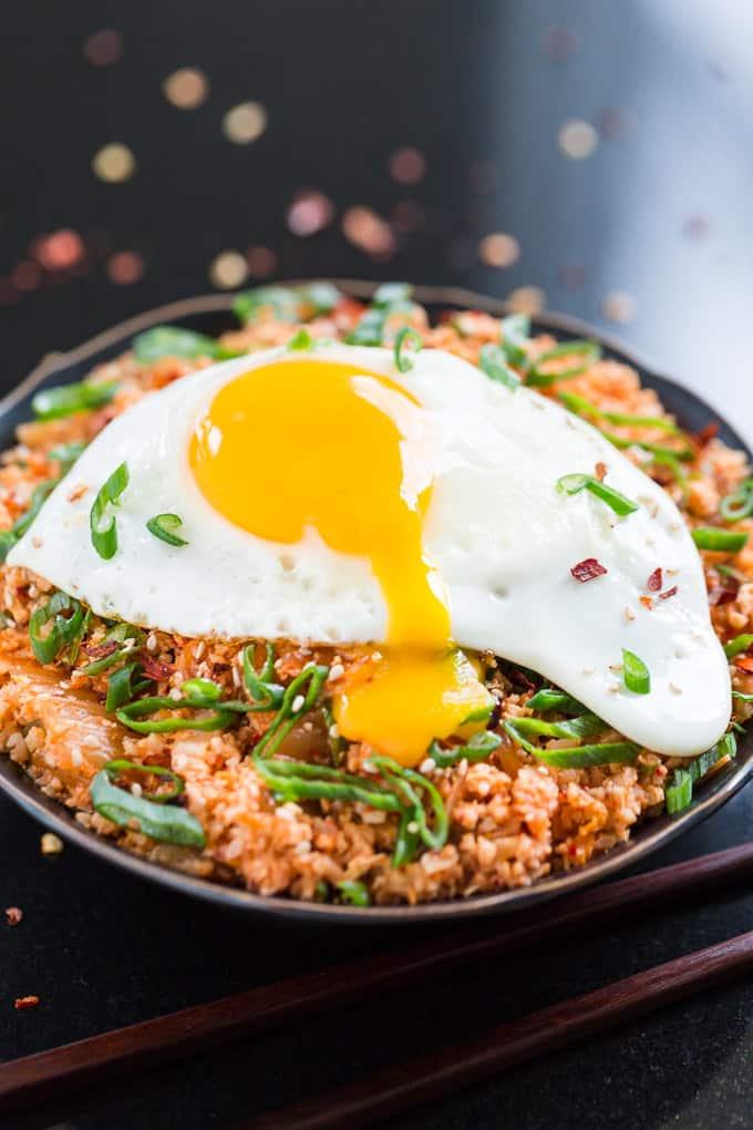 Bacon Kimchi Cauliflower Fried Rice | Get Inspired Everyday!