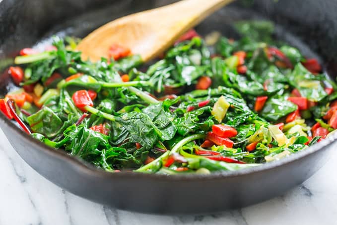 Cajun Shrimp and Cauliflower Grits with Greens | Get Inspired Everyday!