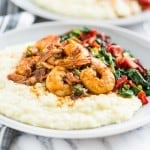 Cajun Shrimp and Cauliflower Grits with Greens | Get Inspired Everyday!