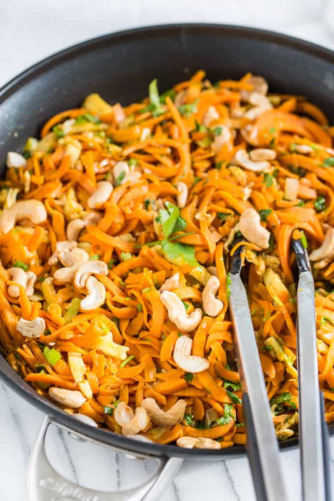 Simple Sweet Potato Noodle Pad Thai | Get Inspired Everyday!