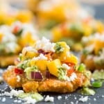 Tostones with Mango Salsa and Cilantro Chimichurri | Get Inspired Everyday!