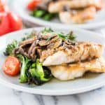 Pan Fried Rockfish with Quick Rosemary Mushroom Sauce and Broccolini | Get Inspired Everyday!