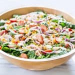 Mediterranean Salad with Hummus Dressing | Get Inspired Everyday!