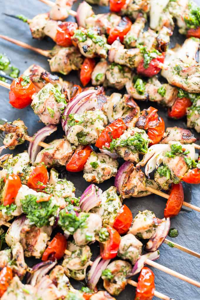 Grilled Chimichurri Chicken Skewers | Get Inspired Everyday!