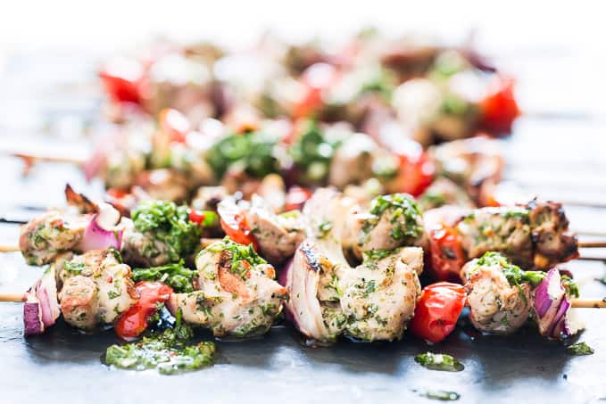 Grilled Chimichurri Chicken Skewers | Get Inspired Everyday!