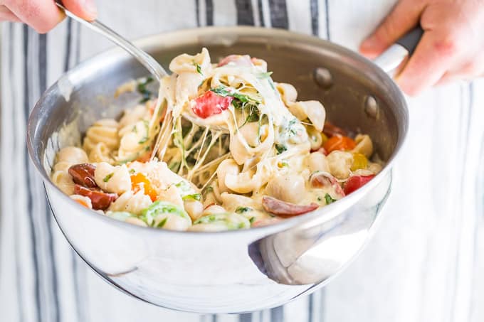 Creamy One Pot Caprese Pasta | Get Inspired Everyday!