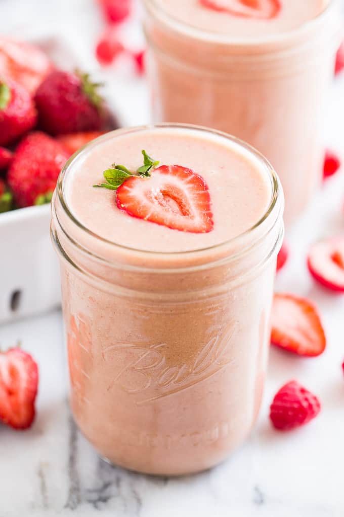 Peanut Butter and Jelly Sandwich Protein Shake